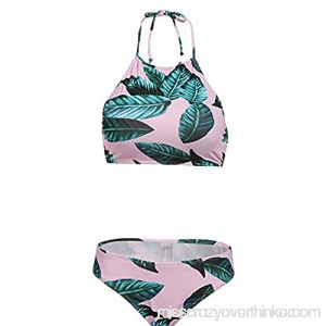 Womens Sexy Lace up Two Pieces Halter Bikini Sets Boho 2 PC Swimsuits Fashion Bikini Swimwear Pink B07C9HFT5Q
